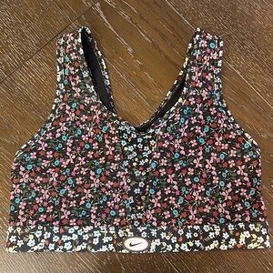 Nike Black Floral Sports Bra